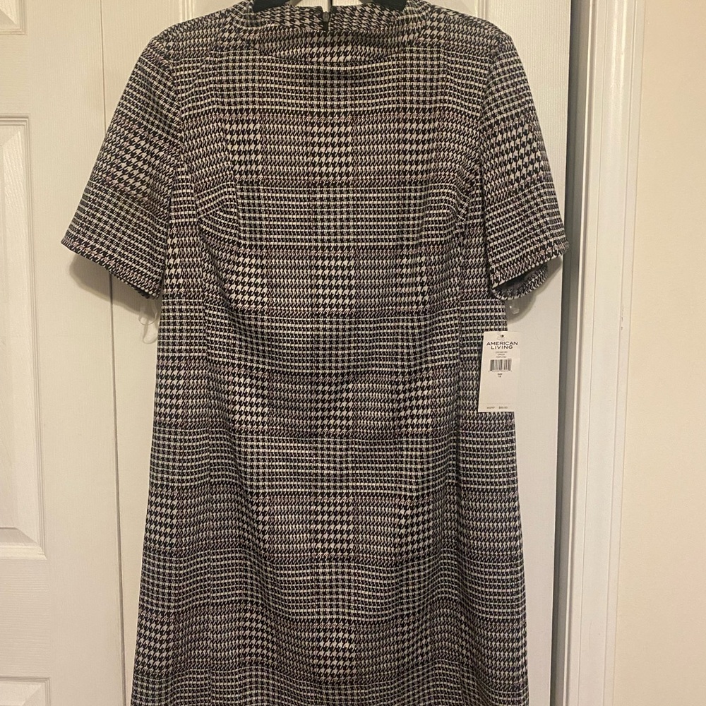 Elegant Black and White Houndstooth Dress